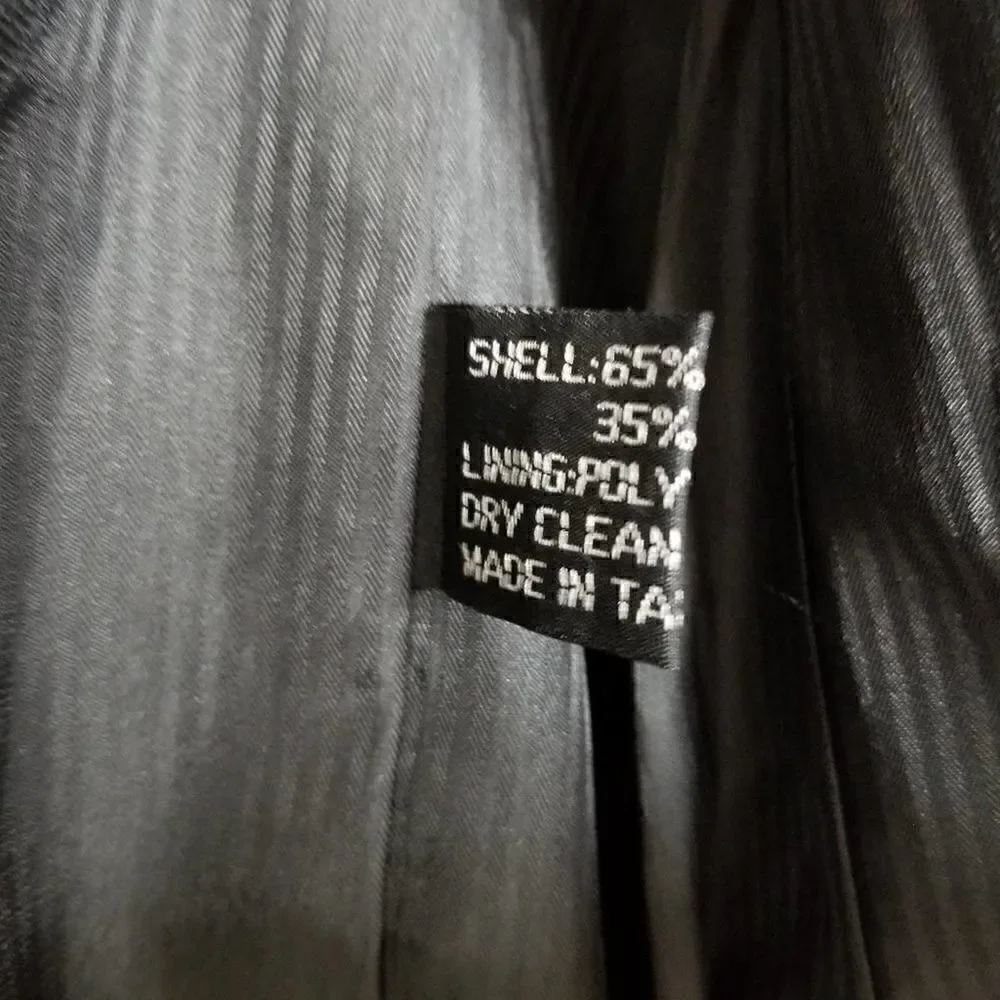 Vinci Pinstripe Button Front Suit Jacket Black XL